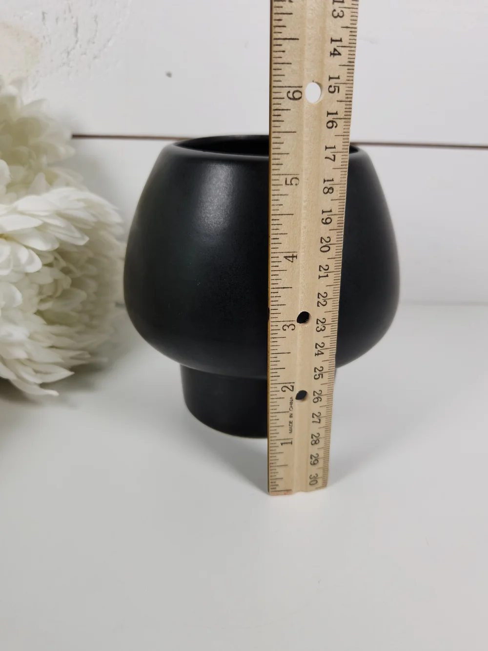 Mid Century Modern Stanford USA Black Vase | Vintage Black Mode Bulb Planter